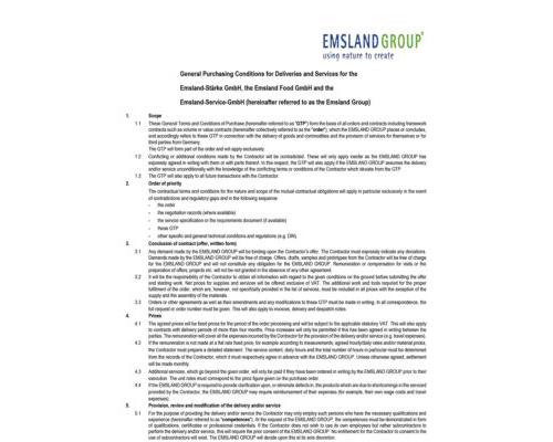 General Purchasing Conditions for Deliveries and Services